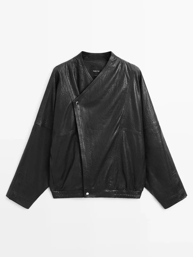 Leder-Bomberjacke Leder-Bomberjacke