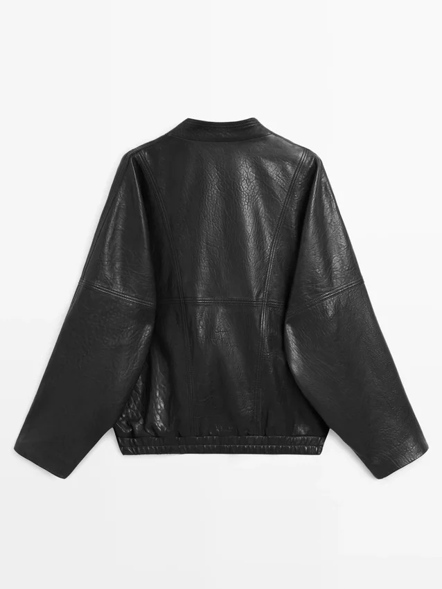 Leder-Bomberjacke Leder-Bomberjacke