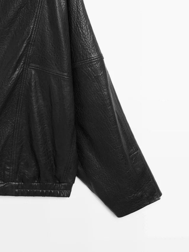 Leder-Bomberjacke Leder-Bomberjacke