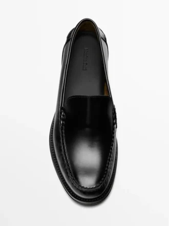 Leder-Loafer mit glänzender Oberfläche