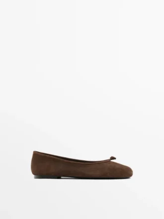 Lederballerinas mit Knoten Lederballerinas mit Knoten