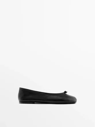 Lederballerinas mit Knoten Lederballerinas mit Knoten