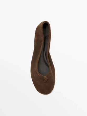 Lederballerinas mit Knoten Lederballerinas mit Knoten