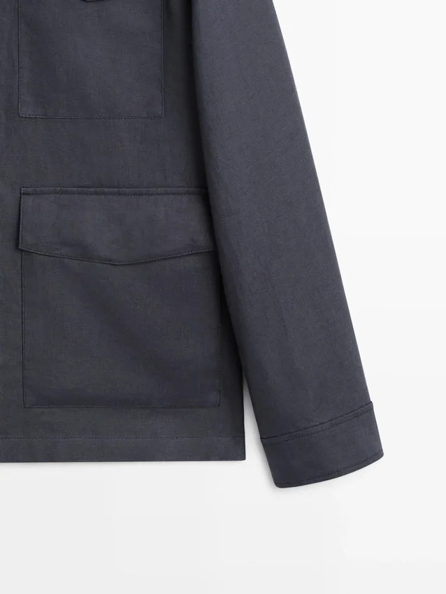 Leichte Leinenjacke mit Taschen Leichte Leinenjacke mit Taschen