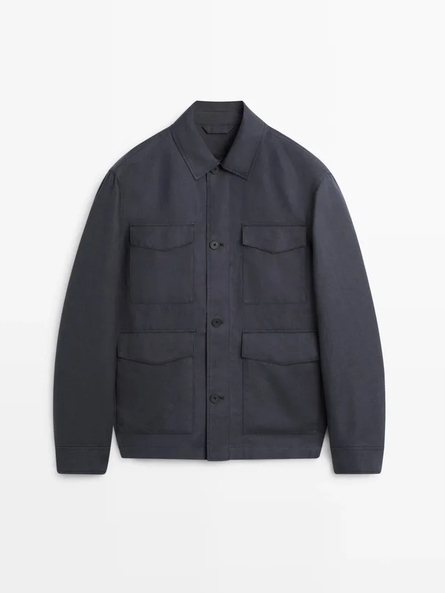 Leichte Leinenjacke mit Taschen Leichte Leinenjacke mit Taschen