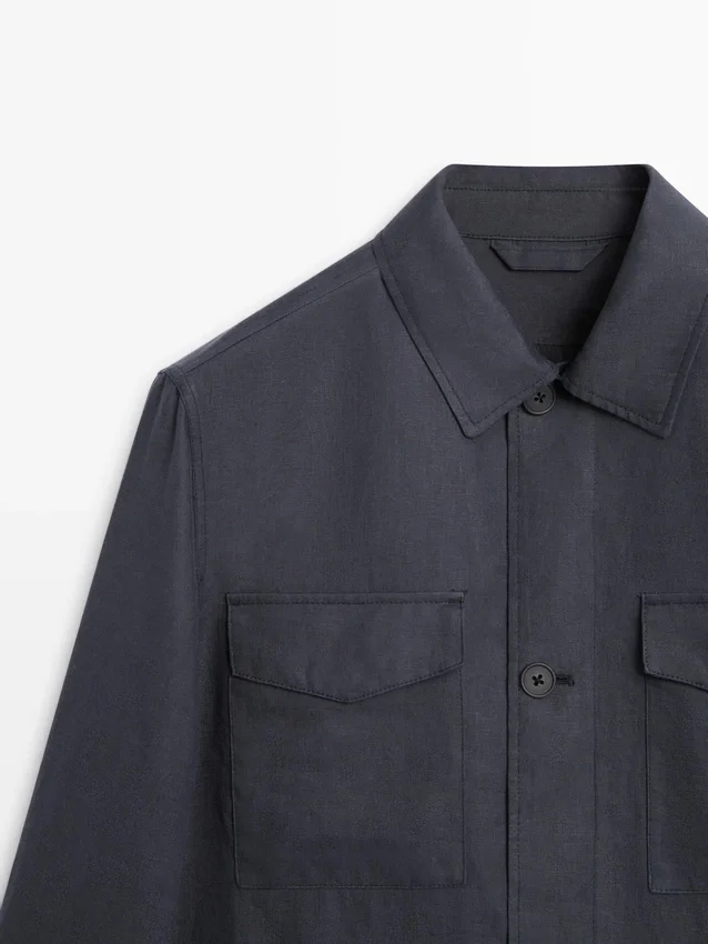 Leichte Leinenjacke mit Taschen Leichte Leinenjacke mit Taschen