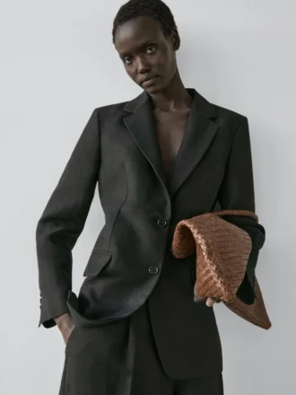Leinen-Blazer mit Taschen Leinen-Blazer mit Taschen