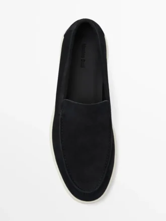 Loafer aus Spaltleder mit Mokassin-Spitze