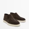 Loafer im Stiefelstil aus Spaltleder Loafer im Stiefelstil aus Spaltleder