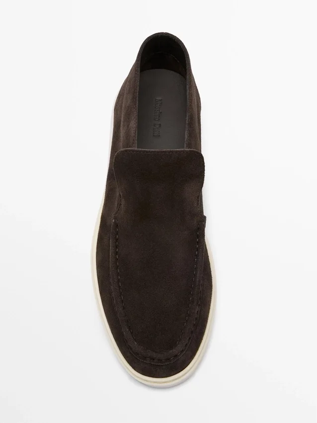Loafer im Stiefelstil aus Spaltleder Loafer im Stiefelstil aus Spaltleder