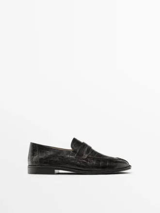 Loafer mit Krokodilprägung
