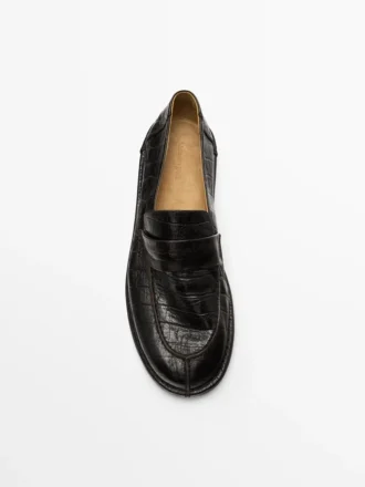 Loafer mit Krokodilprägung