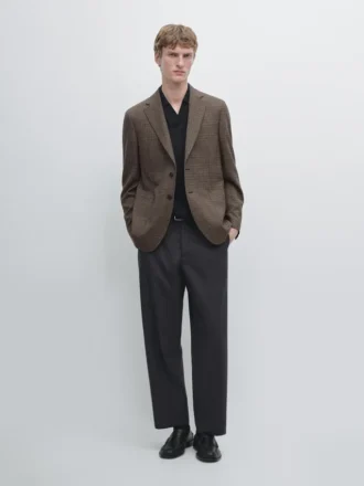 Maßgeschneiderter Blazer aus Wolle mit Karomuster