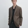 Maßgeschneiderter Blazer aus Wolle mit Karomuster Maßgeschneiderter Blazer aus Wolle mit Karomuster