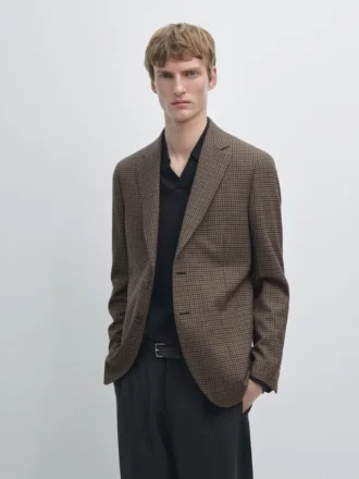 Maßgeschneiderter Blazer aus Wolle mit Karomuster