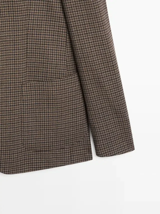 Maßgeschneiderter Blazer aus Wolle mit Karomuster Maßgeschneiderter Blazer aus Wolle mit Karomuster