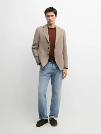 Maßgeschneiderter Leinen-Blazer mit Taschendetails
