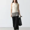Midi-Kleid aus 100 % Baumwolle mit Kontraststrick Midi-Kleid aus 100 % Baumwolle mit Kontraststrick