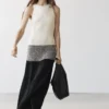 Midi-Kleid aus 100 % Baumwolle mit Kontraststrick Midi-Kleid aus 100 % Baumwolle mit Kontraststrick