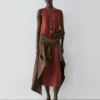 Midi-Kleid aus 100 % Leinen Midi-Kleid aus 100 % Leinen