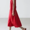 Midi-Kleid aus Leinen mit Trägern Midi-Kleid aus Leinen mit Trägern