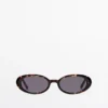 Mini-Sonnenbrille mit ovalen Gläsern im Schildpatt-Look Mini-Sonnenbrille mit ovalen Gläsern im Schildpatt-Look