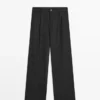 Nadelstreifen-Hose mit weitem Bein Nadelstreifen-Hose mit weitem Bein