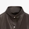 Nappaleder-Cape-Parka mit Taschen Nappaleder-Cape-Parka mit Taschen