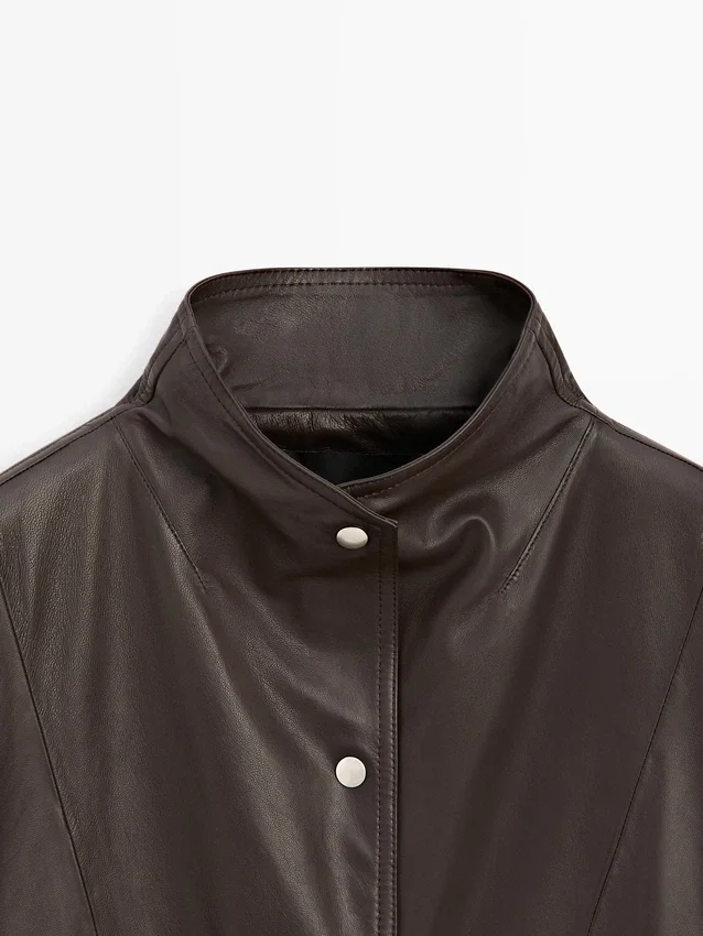 Nappaleder-Cape-Parka mit Taschen Nappaleder-Cape-Parka mit Taschen