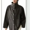 Nappaleder-Cape-Parka mit Taschen Nappaleder-Cape-Parka mit Taschen