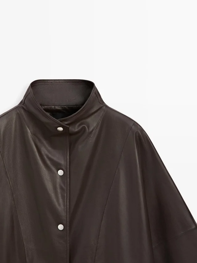 Nappaleder-Cape-Parka mit Taschen Nappaleder-Cape-Parka mit Taschen