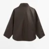 Nappaleder-Cape-Parka mit Taschen Nappaleder-Cape-Parka mit Taschen