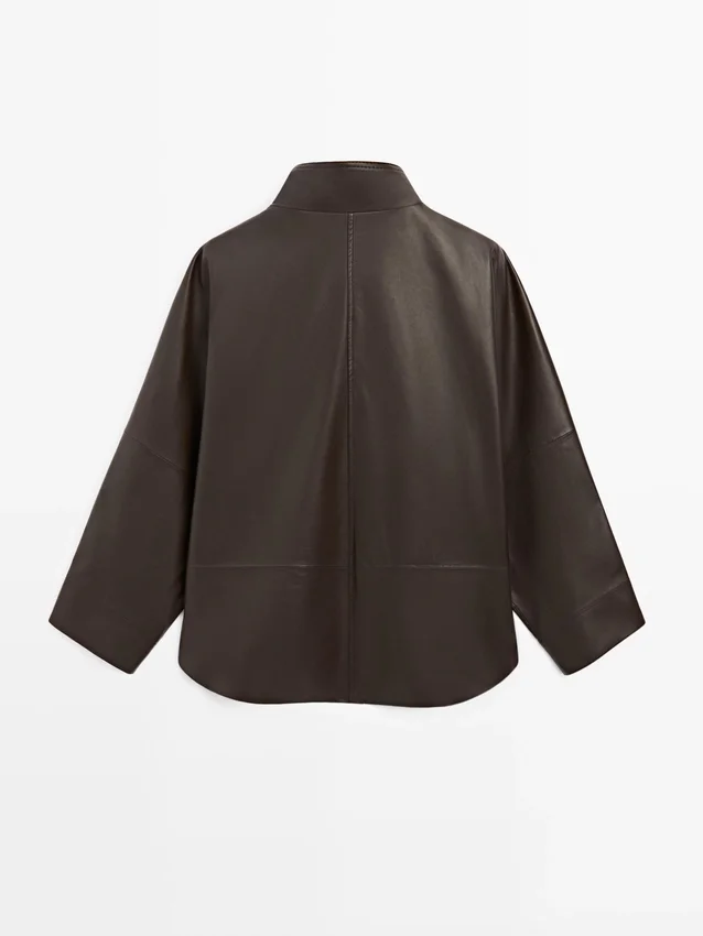 Nappaleder-Cape-Parka mit Taschen Nappaleder-Cape-Parka mit Taschen