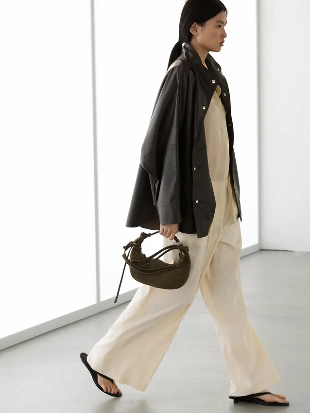 Nappaleder-Cape-Parka mit Taschen Nappaleder-Cape-Parka mit Taschen