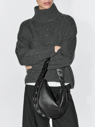 Nappaleder-Tasche mit Ösen Nappaleder-Tasche mit Ösen