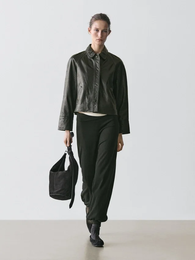 Nappalederjacke mit Gürtel Nappalederjacke mit Gürtel