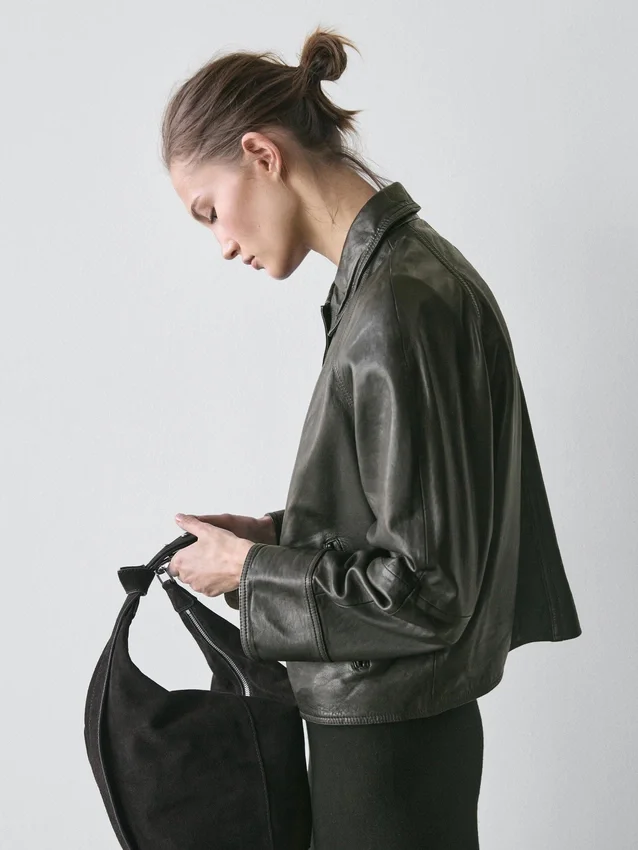 Nappalederjacke mit Gürtel Nappalederjacke mit Gürtel