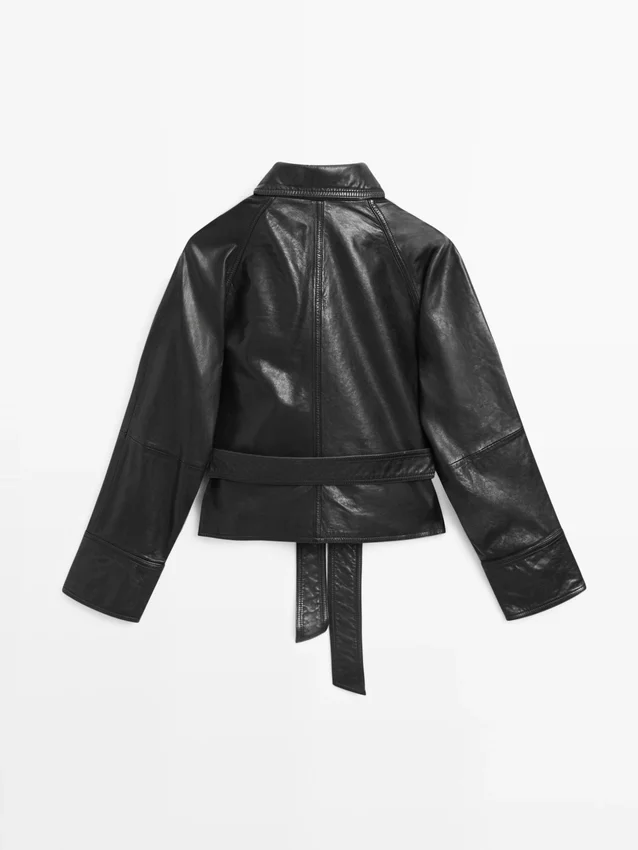 Nappalederjacke mit Gürtel Nappalederjacke mit Gürtel