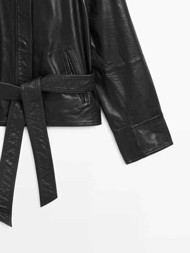 Nappalederjacke mit Gürtel Nappalederjacke mit Gürtel