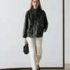 Nappalederjacke mit Taschendetails