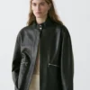 Nappalederjacke mit Taschendetails