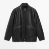 Nappalederjacke mit Taschendetails