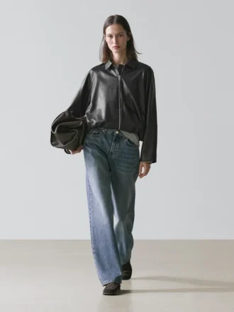 Oversize-Jacke aus Nappaleder