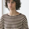 Oversize-T-Shirt mit langen Ärmeln und Streifenmuster Oversize-T-Shirt mit langen Ärmeln und Streifenmuster