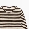 Oversize-T-Shirt mit langen Ärmeln und Streifenmuster Oversize-T-Shirt mit langen Ärmeln und Streifenmuster