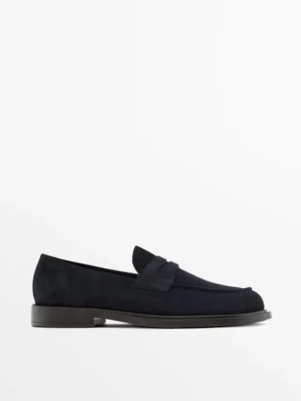 Penny-Loafer aus Spaltleder