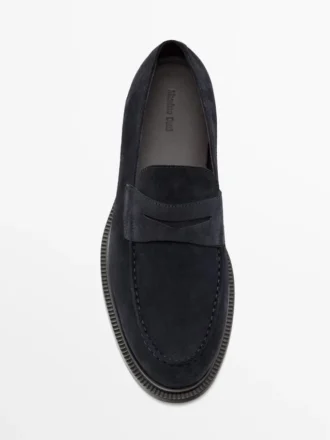 Penny-Loafer aus Spaltleder