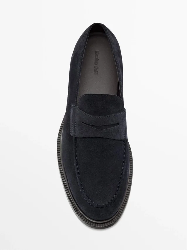Penny-Loafer aus Spaltleder Penny-Loafer aus Spaltleder
