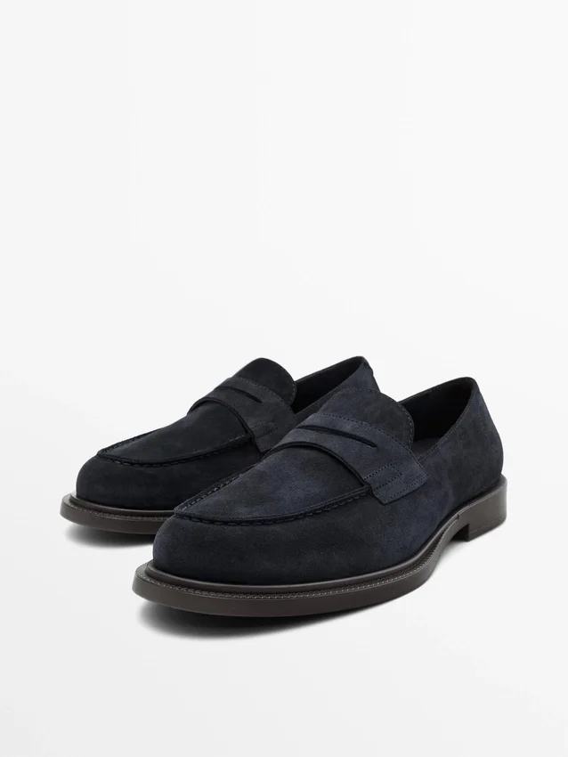 Penny-Loafer aus Spaltleder Penny-Loafer aus Spaltleder
