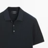 Poloshirt aus 100 % Baumwolle mit Zopfmuster